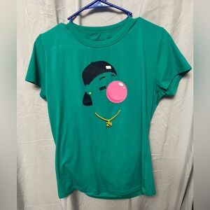 Women's Short Sleeve Bubblegum Graphic Tee - Green